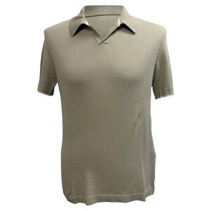 Jil Sander Knitted Short Sleeve polo Shirt in Beige Cotton